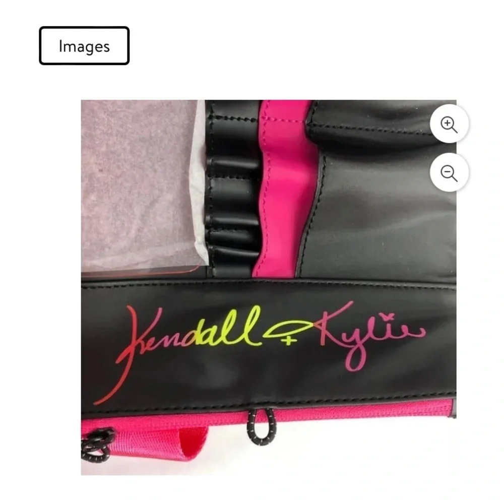 Kendall & Kylie Black and Pink Makeup Brush Holder Belt Bag